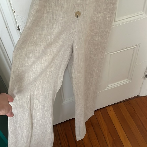 Paloma Wool Alana Linen Button front Jumpsuit EU sz 40 (8 US) *beige, not blue* - Picture 5 of 9